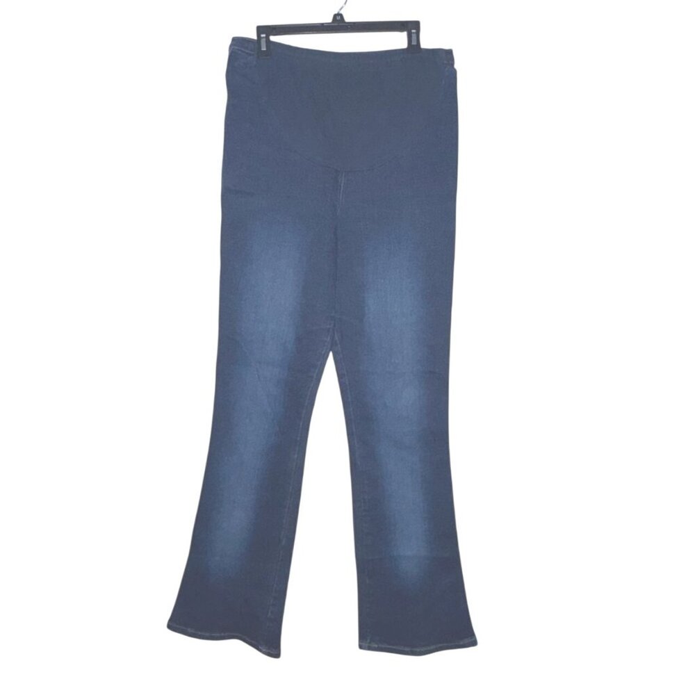 Maternity Flare Jeans Motherhood Denim Stretch Panel Size L
